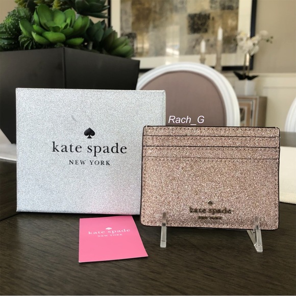 Kate Spade Tinsel Glitter Boxed Small Card Holder - Picture 4 of 7